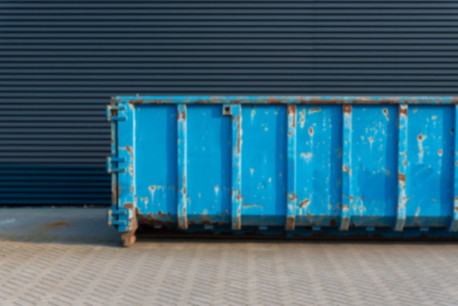 Recycling container filled with electronics