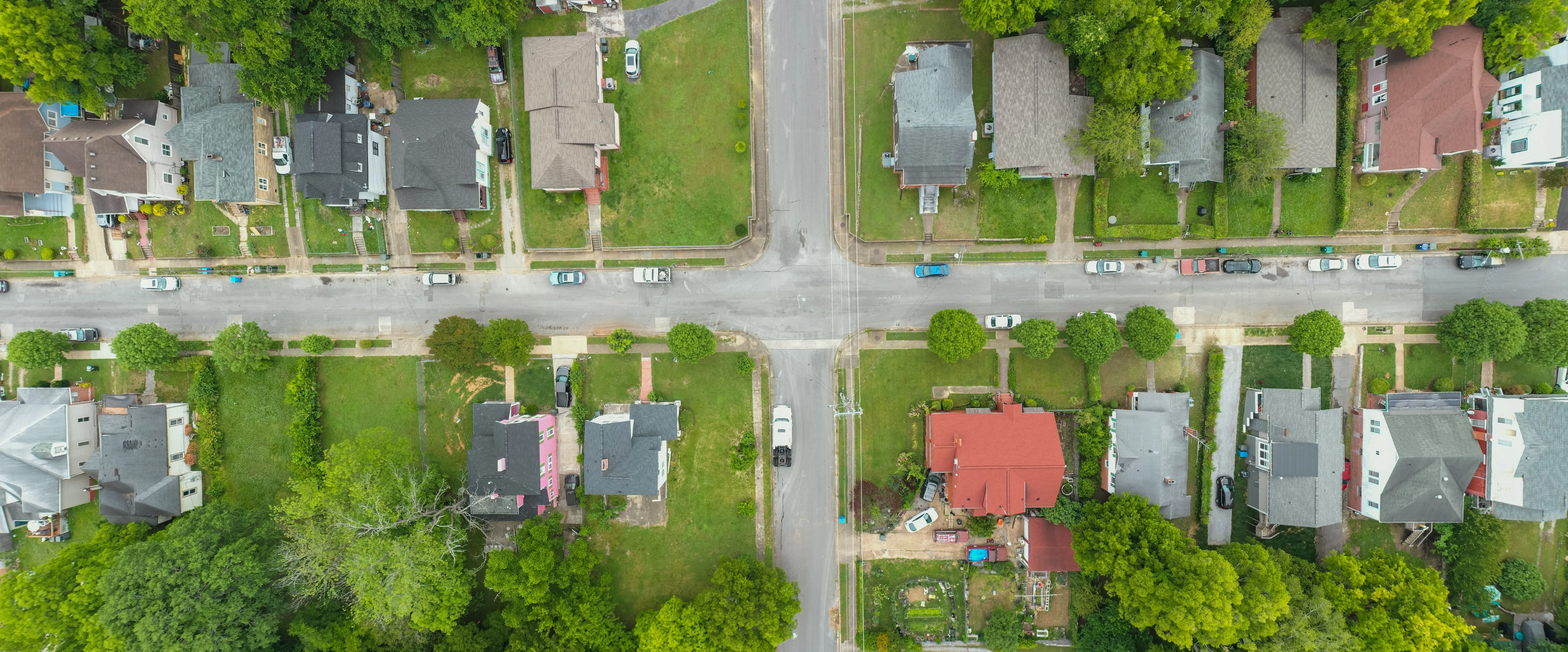 Aerial view of a Columbia neighborhood